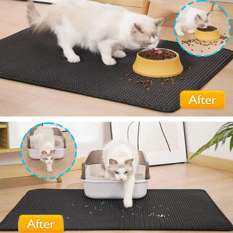 Tapete Coletor de Areia para Gatos – Impermeável e de Dupla Camada